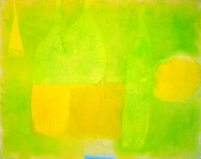 Zátiší ( láhve s jablkem)